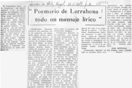 Poemario de Larrahona: todo un mensaje lírico