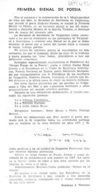 Primera bienal de poesía