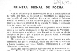 Primera bienal de poesía