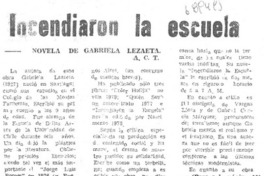 Incendiaron la escuela