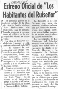 Estreno oficial de "Los habitantes del ruiseñor".