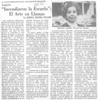 Incendiaron la escuela": el arte en llamas