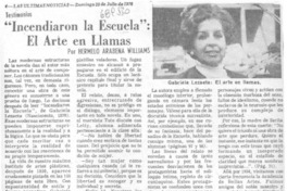 Incendiaron la escuela": el arte en llamas