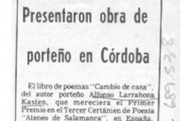 Presentaron obra de porteño en Córdoba.