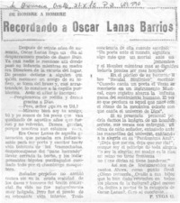 Recordando a Oscar Lanas Barrios