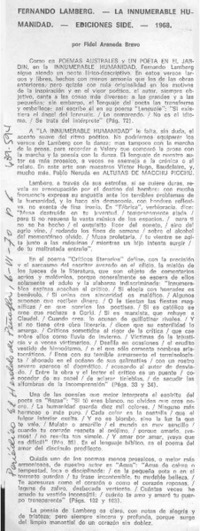 Fernando Lamberg, la innumerable humanidad