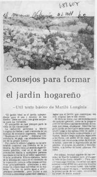 Consejos para formar el jardín hogareño.