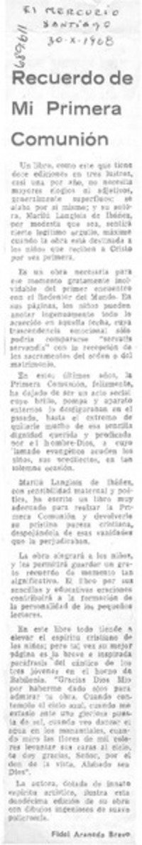 Recuerdo de mi primera comunión