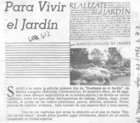 Para vivir el jardín.