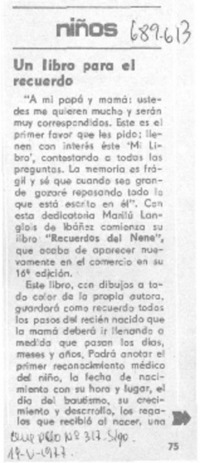 Un Libro para el recuerdo.