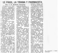 Le Paige, La Tirana y Parinacota