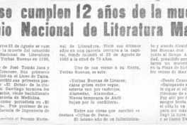 Hoy se cumplen 12 años de la muerte del Premio Nacional de Literatura Max Jara.
