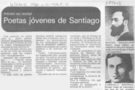 Poetas jóvenes de Santiago.