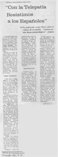 "Con la telepatía resistimos a los españoles".