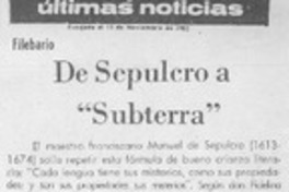 De sepulcro a "Subterra"