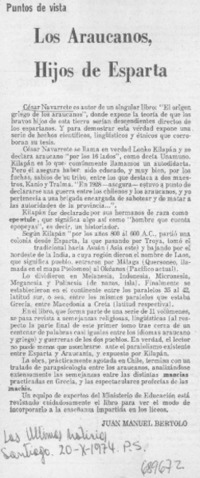 Los Araucanos, hijos de Esparta