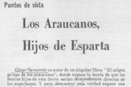 Los Araucanos, hijos de Esparta
