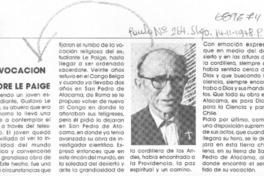 La vocación del padre Le Paige.