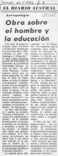 Obra sobre el hombre y la educación.