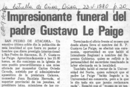 Impresionante funeral del padre Gustave Le Paige.