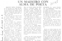 Un maestro con alma de poeta.