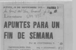 Apuntes para un fin de semana