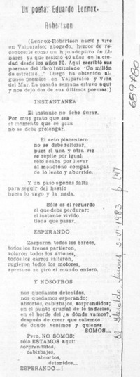 Un poeta, Eduardo Lennox-Robertson.
