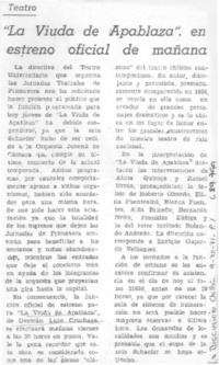 "La Viuda de Apablaza", en estreno oficial de mañana.