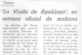 "La Viuda de Apablaza", en estreno oficial de mañana.