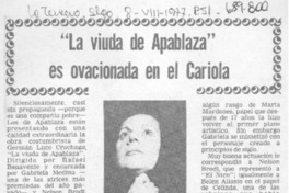 "La Viuda de Apablaza", es ovacionada en el Cariola.