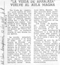 "La Viuda de Apablaza" vuelve al aula magna.