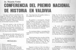 Conferencia del premio nacional de historia en Valdivia.