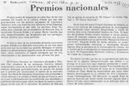 Premios nacionales.
