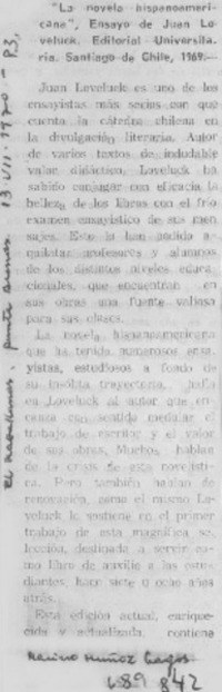 La novela hispanoamericana