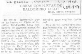 Obras completas de Baldomero Lillo