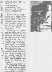 Hablemos de libros Sub-Terra.