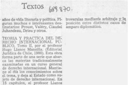 Teoría y práctica del Derecho Internacional Público, tomo II.