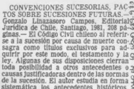 Convenciones sucesorias, pactos sobre sucesiones futuras.