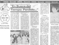 En busca del tiempo perdido..."