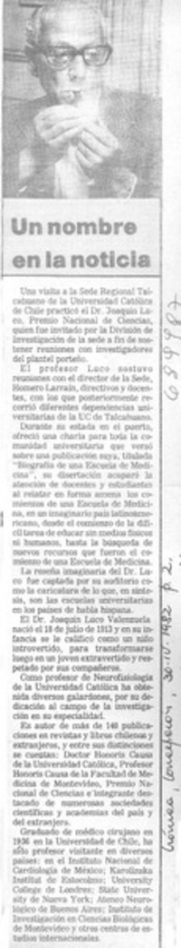 Un nombre en la noticia.