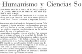 Las Relaciones internacionales bajo el gobierno de la unidad popular.