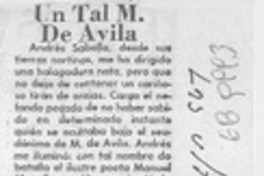 Un tal M. de Avila