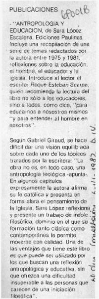 Antropología y educación.