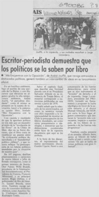 Escritor-periodista demuestra que los políticos se la saben por libro.