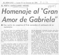 Homenaje al "Gran amor de Gabriela".