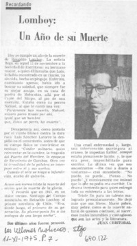 Lomboy: un año de su muerte