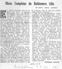 Obras completas de Baldomero Lillo