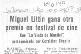 Miguel Littin gana otro premio en festival de cine.