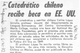 Catedrático chileno recibe beca en EE.UU.