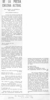 De la poesía chilena actual